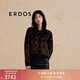 ERDOS 圓領(lǐng)雙提寬松針織毛衣復古繁花加厚開(kāi)衫女羊絨衫 黑 160/80A/S