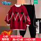 迪士尼（Disney）男童兒童套裝男2025年秋冬新款冬季加絨兩件套童裝衛衣衛褲中大童 紅色【加絨款】 加厚保暖 6-8-10-12-15 歲 150 cm