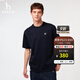 哈吉斯（HAZZYS）男女裝 夏季【PHIZ系列】情侶款復古繡花寬松圓領(lǐng)T恤 深藏青色DN -男 XL （180/100A 50） （尺碼偏大）男