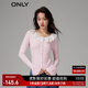 ONLY秋冬氣質(zhì)荷葉邊翻領(lǐng)修身開(kāi)衫針織衫女|123413007 A19 白堊粉色CHALK PIN M 165/84A