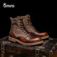 15MINS頭層牛皮男靴耐磨男士馬丁靴復古百搭休閑工裝靴機車(chē)靴  E1302