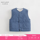 MARC&JANIE【三防】馬克珍妮寶寶冬裝 男女童加絨棉馬甲 兒童上衣231170 夜空藍 100