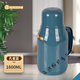 三尺巷家用暖水瓶保溫小暖壺辦公室迷你暖水瓶塑料外殼新款小巧熱水瓶 孔雀藍 1.6L 約裝水3.1斤