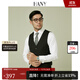漢尼（HANY）【100澳毛】羊毛西裝馬甲男士黑色高級正裝馬夾結婚新郎西服背心 奧紐斯黑【單排5?？邸?L (50)