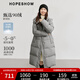 紅袖高品質(zhì)羽絨服冬季2024新款女裝落肩雙拉鏈立領(lǐng)連帽防風(fēng)保暖長(cháng)外套 灰060 M