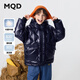 馬騎頓（MQD）【三防】MQD男童25冬新款學(xué)院風(fēng)男女童面包服保暖連帽羽絨服 藏青 170 充絨量127g