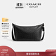 蔻馳（COACH）奧萊男女同款經(jīng)典標志FINN斜挎包老花單肩包通勤 QB/炭黑色/黑色