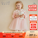 戴維貝拉（DAVE＆BELLA）兒童連衣裙幼兒公主裙小童網(wǎng)紗裙女童裙子秋季新款童裙女孩衣服 淺粉色【現貨】 120 cm（建議身高110-120cm）