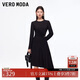 VEROMODA 連衣裙2025秋冬新款金屬裝飾收腰顯瘦不規則裙擺小黑裙32547D010