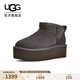 UGG冬季女士經(jīng)典迷你純色厚底純色保暖休閑短筒雪地靴1135092 CHRC | 炭灰色 37