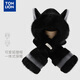 唐獅（TonLion）狐貍耳朵雷鋒帽毛絨帽子圍巾一體男冬季學(xué)生騎行防寒百搭連帽圍脖 黑色