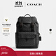 蔻馳（COACH）新款男士經(jīng)典標志LEAGUE翻蓋卡扣雙肩包日常通勤男包 木炭灰色 經(jīng)典標識