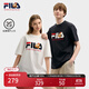 FILA斐樂(lè )官方男裝情侶多彩T夏季新款小狐貍刺繡純棉時(shí)尚休閑短袖T恤男 云菇白-WT S 165/88A/S