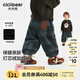 齊齊熊（ciciibear）[420G]齊齊熊男童褲子加絨加厚冬款寶寶格子褲兒童保暖褲冬季長(cháng)褲 藍灰格 100