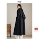 旅途原品ltyp 真絲羊毛長(cháng)絨棉文藝長(cháng)風(fēng)衣女冬季 高端休閑百搭外套 經(jīng)典黑現貨 M