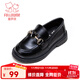 富羅迷女童黑色皮鞋亮面軟底單鞋校園演出鞋樂(lè )福鞋 黑色 32 