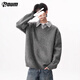 POUM老錢(qián)風(fēng)假兩件毛衣男士冬款保暖高級感內搭針織衫MM4149太古灰XL