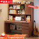立太（LEADTEK）實(shí)木書(shū)桌學(xué)習桌電腦桌書(shū)柜書(shū)架一體家用小戶(hù)型轉角桌學(xué)生寫(xiě)字桌子 【甄選加厚實(shí)木】120cm深胡桃加高款