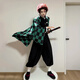 灝吉弧炭治郎cos服全套鬼滅之刃周邊cosplay伊之助我妻善逸角色扮演 炭治郎C服全套+耳掛+假發(fā)+鞋子+道具劍 L 成人尺碼