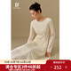 獨束大碼女裝【D+系列】時(shí)尚通勤百搭圓領(lǐng)連衣裙2024冬新款打底裙 奶霜白 XL (尺碼：3) (尺碼：3)