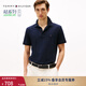 TOMMY HILFIGER25春夏新款男裝珠地網(wǎng)眼商務(wù)豎條紋肌理短袖翻領(lǐng)T恤POLO衫 藏青色DW5 M （推薦：135-150斤）