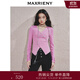 MAXRIENY優(yōu)雅浪漫感v領(lǐng)套頭毛衫氣質(zhì)感交疊設計X型修身上衣女 玫紅 M