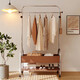 小匠材落地衣帽架可移動(dòng)臥室客廳多功能置物晾衣架雙層長(cháng)80cm