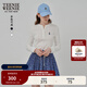 Teenie Weenie小熊女裝長(cháng)袖T恤2025秋季新款半開(kāi)襟溫柔時(shí)尚打底衫 象牙白 M