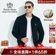 Raidy Boer/雷迪波爾【羊毛呢】偏厚老花圖立領(lǐng)夾克外套男4017-79 黑花 170/48/M