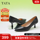 他她（TATA）尖頭高跟鞋女細跟通勤單鞋女鞋工作鞋秋新款 黑色 36