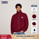 TOMMY JEANS【雙面穿】秋冬男搖粒絨美式徽章刺繡寬松立領(lǐng)抓絨夾克外套 藏青色/紅色C1G M （推薦：140-160斤）