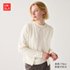 優(yōu)衣庫女裝精紡美利奴羊毛圓領(lǐng)針織開(kāi)衫長(cháng)袖通勤469411 01 乳白色 S