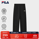 FILA 斐樂(lè )官方女士針織長(cháng)褲2025冬季時(shí)尚休閑寬松加絨直筒褲