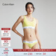 Calvin Klein內衣【明星同款摩登引力帶】女士ck輕運動(dòng)無(wú)鋼圈工字美背背心文胸 SLM-檸檬黃 M 推薦75B-85A