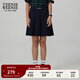 Teenie Weenie小熊女裝秋季學(xué)院通勤甜美少女感百褶半身短裙A字裙 藏青色 L (170)
