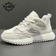 歐式潮牌慢跑鞋新款男士?jì)仍龈哌\動(dòng)休閑鞋秋冬老爹鞋子男 白色 38 皮鞋碼