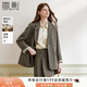 香影老錢(qián)風(fēng)咖色西裝外套女2025秋季新款含羊毛單排扣通勤正肩西服 咖色 M 160/84A/95-110斤