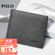 POLO錢(qián)包男頭層牛皮短款多卡位卡包證件包生日禮物送男友送爸爸