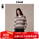 ELAND衣戀毛衣女polo領(lǐng)撞色條紋寬松長袖休閑上衣2025冬新款 灰色(15)Grey M 165
