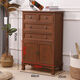 JGDAK斗柜美式實(shí)木復古柜子收納儲物柜帶門(mén)客廳五斗柜臥室靠墻邊柜櫥柜 咖啡色 四抽兩門(mén)
