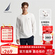 諾帝卡（NAUTICA）春秋新款純棉柔軟親膚經(jīng)經(jīng)典長(cháng)袖T恤男TO4301 1BW白色 L