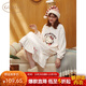 果殼（Gukoo）睡裙冬季HelloKitty聯(lián)名新款波點(diǎn)薄絨女士家居服睡裙D 雅士白睡裙 L