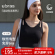 ubras2025新品小慕斯運動(dòng)短背心文胸一體式外穿女跑步健身瑜伽 黑色 M 75A/75B/75C
