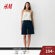 H&M女裝牛仔褲2025年夏新款百慕大美式風(fēng)五分牛仔褲短褲1273974 深牛仔藍 42 165/80