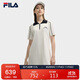 FILA 斐樂官方【楊冪同款】女編織連衣裙2025夏時(shí)尚休閑修身POLO裙子