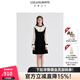 LULUALWAYS我愛(ài)露露25冬季新款氣質(zhì)優(yōu)雅重工收腰平絨拼接短款衣裙 黑色 S