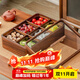 木雅軒干果盤(pán)實(shí)木干果盒瓜子糖果盤(pán)分格水果盤(pán)客廳干果收納盒果盤(pán)零食盤(pán) 胡桃木單層+6玻璃碗