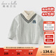 戴維貝拉（DAVE＆BELLA）冬裝純棉寶寶衣服學(xué)院風(fēng)男童上衣假兩件小童衣服兒童毛衣套頭衫 極地灰【現貨】 110 cm（建議身高100-110cm）