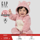 蓋璞嬰兒2025秋季新款動物造型連帽抱抱絨連體衣兒童裝爬服805377