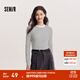 森馬（Semir）[商場(chǎng)同款]長(cháng)袖T恤女緊身簡(jiǎn)約百搭2025新款春圓領(lǐng)打底衫基礎 白藍色調00318 M 160/84A